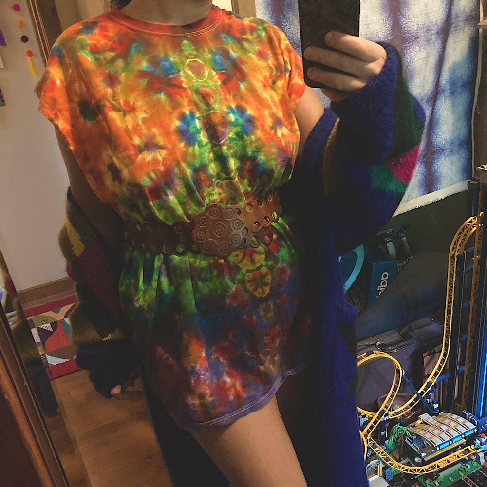 Ice-dyed Rainbow Tunic, Dress or Top